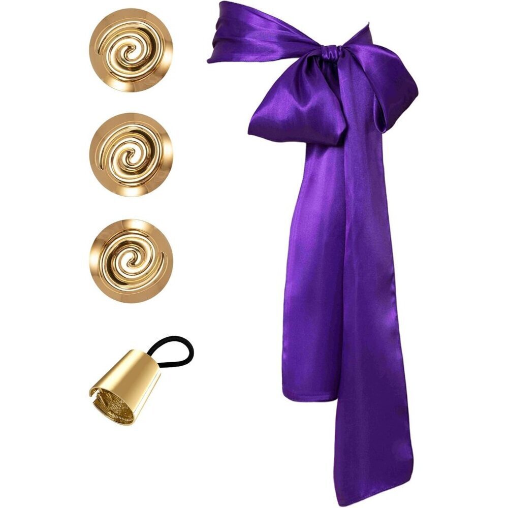 Halloween Costume Accessories Women Purple Belt Brooch Hairband Dress Up